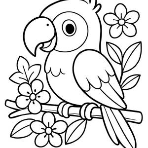 Colorful Parrot Coloring Page