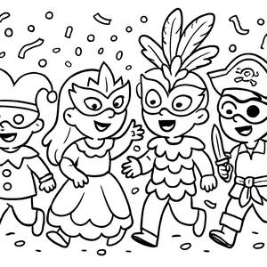 Malvorlage: Lebhafte Karnevalsparade Spaß!