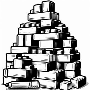 Página para Colorear de una Torre de Coloridos Bloques de Construcción