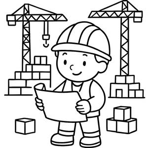 Construction Worker Coloring Page Fun!