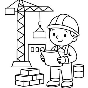 Construction Worker Coloring Page Fun!