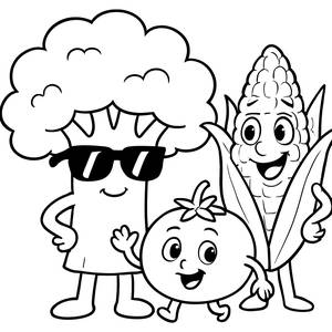 Pagina da Colorare dell'Albero di Broccoli Cool