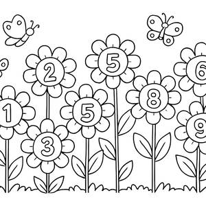 Página para Colorir do Jardim de Números