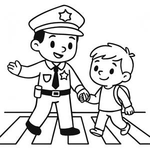 Courageous Cop Coloring Page