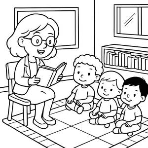 Cozy Classroom Coloring Page