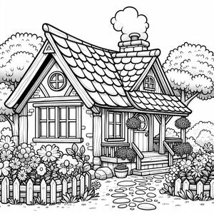Раскраска Уютного Домика
