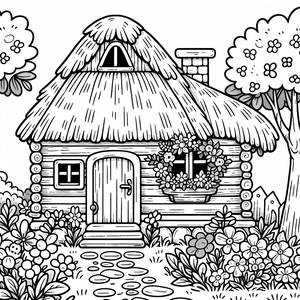 Page à Colorier de Cottage Douillet