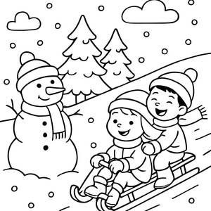 Página para Colorir de um Inverno Aconchegante