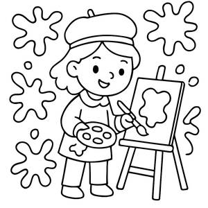 Creative Artist Coloring Page