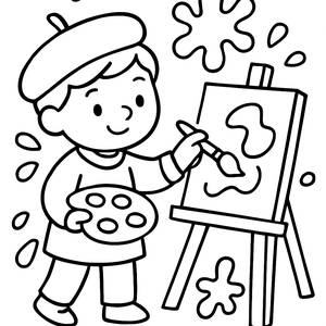 Pagina da Colorare Artista Creativo