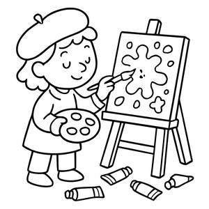 Creative Artist Coloring Page