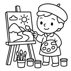Creative Artist Coloring Page