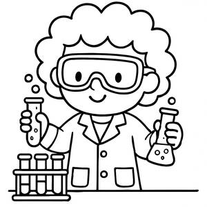 Pagina da Colorare del Scientifico Creativo