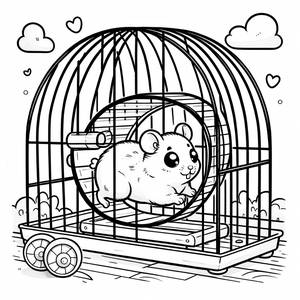 Page à Colorier Hamster Curieux