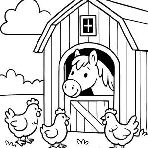 Page à Colorier de Cheval Curieux