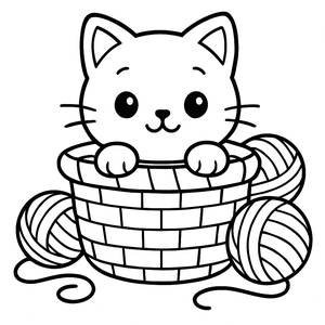 Curious Kitten Coloring Page
