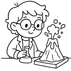 Pagina da Colorare del Cientifico Curioso