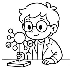 Curious Scientist Coloring Page