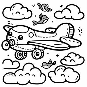 Süßes Flugzeug Malvorlage