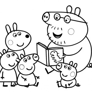 Daddy Pig Storytime Coloring Page