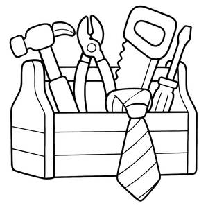Página para Colorear del Caja de Herramientas de Papá