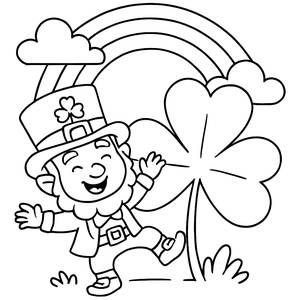 Page à Colorier du Leprechaun Dansant