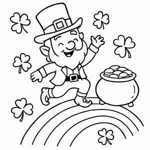 Dancing Leprechaun Coloring Page