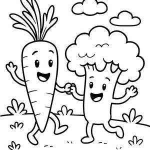 Tanzende Gemüse Malvorlage