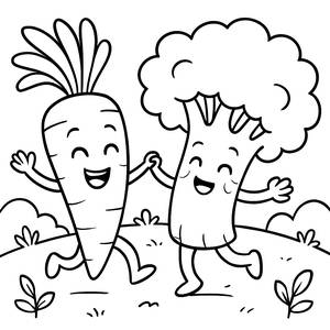 Tanzende Gemüse Ausmalbild
