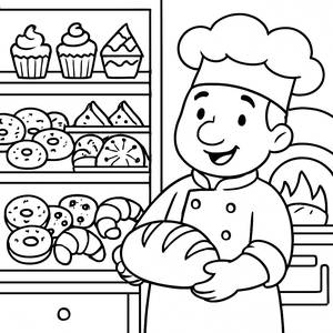 Pagina da Colorare della Deliziosa Panetteria
