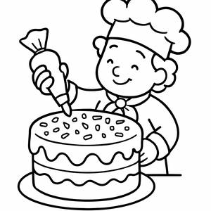 Delicious Chef Coloring Page