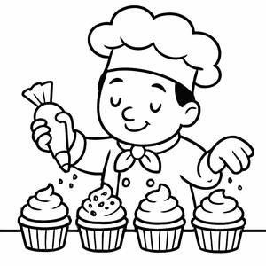 Leckere Chef Malvorlage