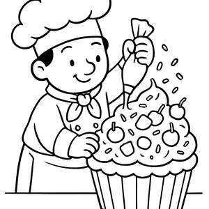 Leckere Chef Malvorlage