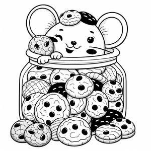 Page à Colorier de Pot à Biscuits Délicieux