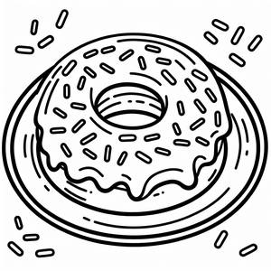 Page à Colorier de Donut Délicieux