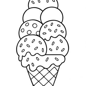 Pagina da Colorare del Delizioso Cono Gelato