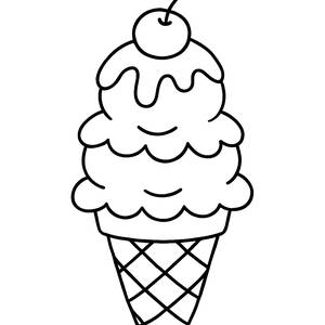 Delicious Ice Cream Cone Coloring Page
