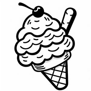 Page à Colorier de Délicieux Cornet de Glace