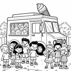 Раскраска Вкусного Мороженого Автомобиля