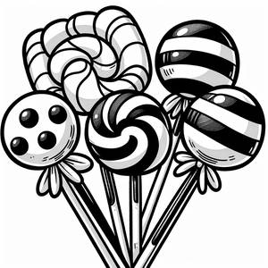 Page à Colorier des Lollipops Délicieux