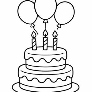 Wundervolle Geburtstagstorte Malvorlage