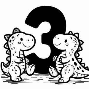 Dinosaures Amusants : Page à Colorier le Numéro 3