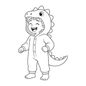 Dinosaur Costume Coloring Page