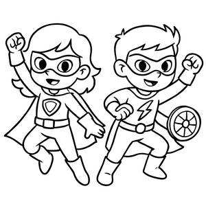 Dynamische Superhelden Malvorlage