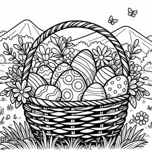 Easter Basket Coloring Page