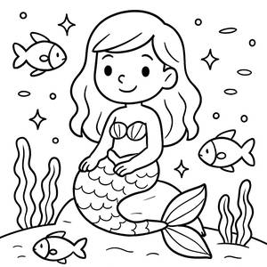 Enchanting Mermaid Coloring Page