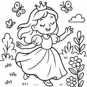 Pagina da Colorare Principessa Incantevole