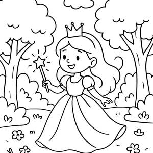 Página para Colorear de la Princesa Encantadora
