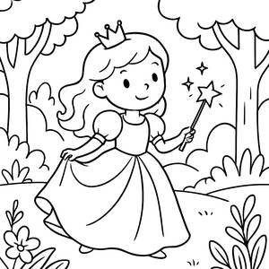Página para Colorear Princesa Encantadora