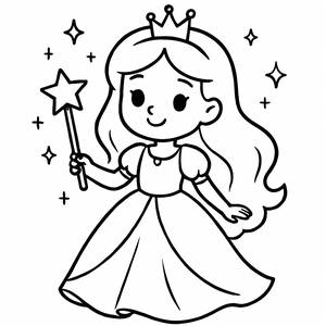 Verzauberte Prinzessin Ausmalbild
